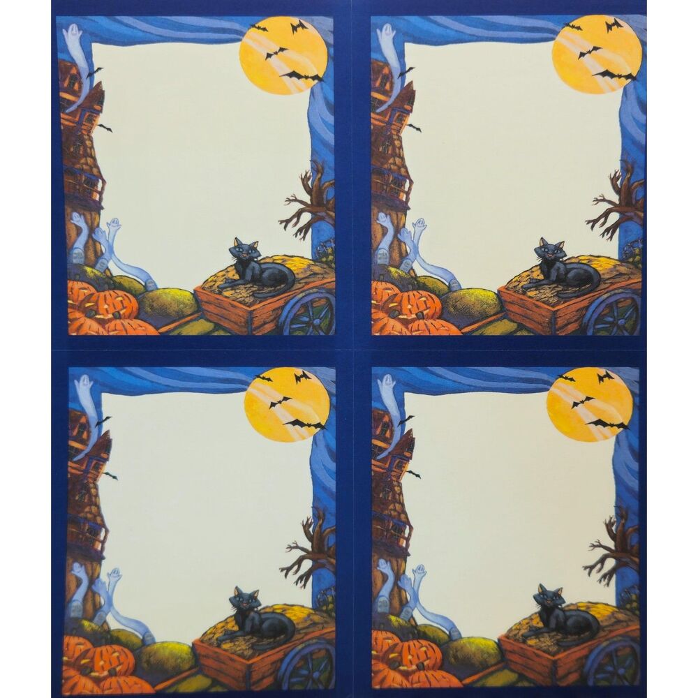 NOS Gibson Blank Halloween Party Announcement Cards 25 Sheets of 4 Each